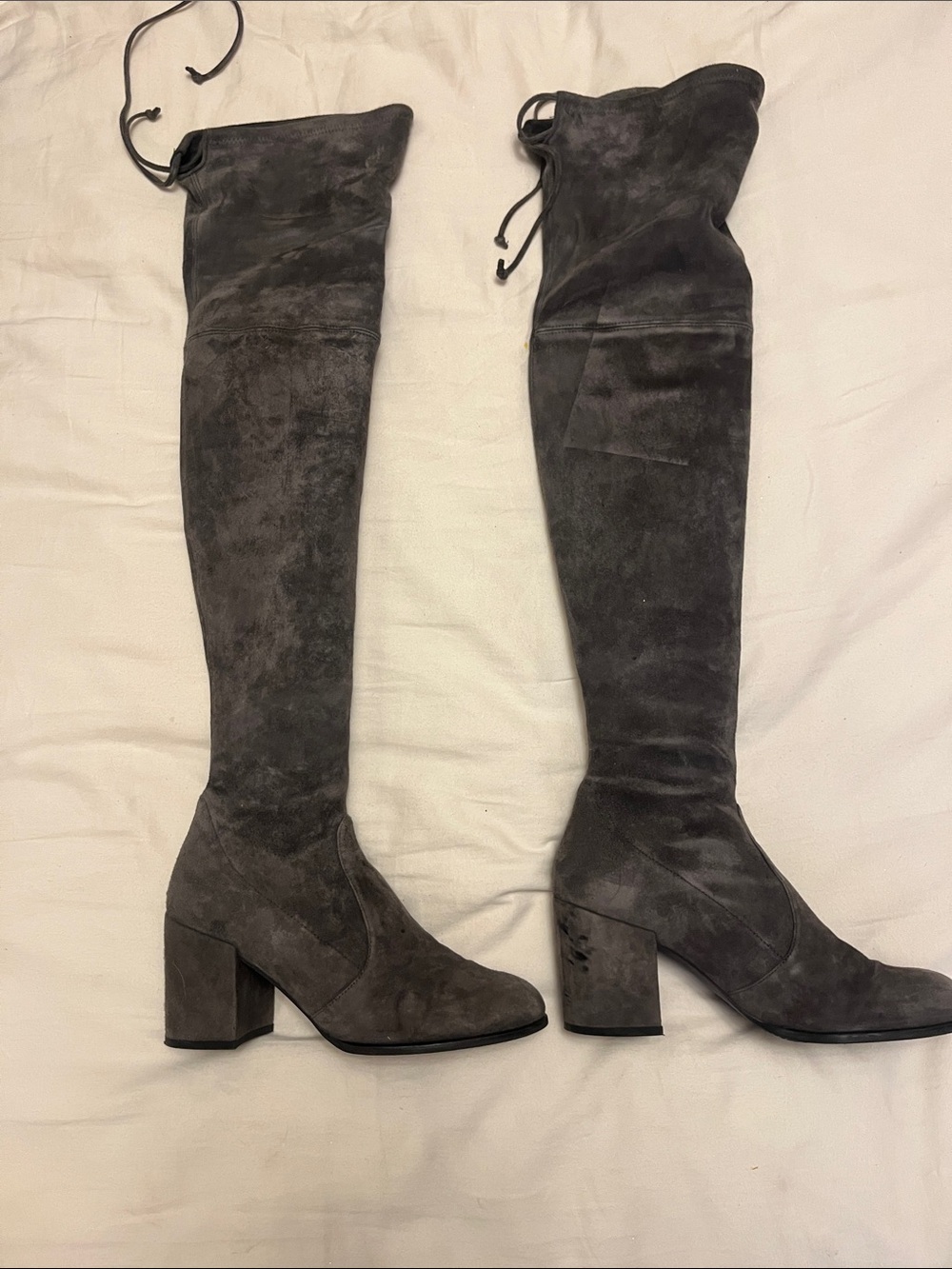 Stuart Weitzman Gray Suede Over The Knee Boots